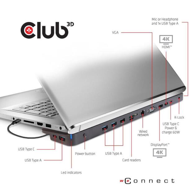 NB ACC DOCKING STATION/USB-C 100W CSV-1564W100 CLUB3D