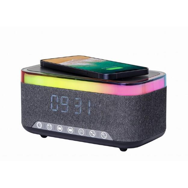 MOBILE CHARGER WRL&ALARM CLOCK/DAC-SPKBT-QC15-BK GEMBIRD