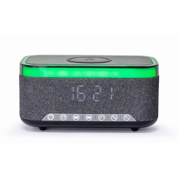 MOBILE CHARGER WRL&ALARM CLOCK/DAC-SPKBT-QC15-BK GEMBIRD