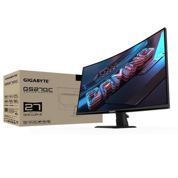 LCD Monitor|GIGABYTE|GS27QC EK|27 |Gaming/Curved|Panel VA|2560x1440|16:9|170Hz|Matte|1 ms|Tilt|Colour Black|GS27QCEK