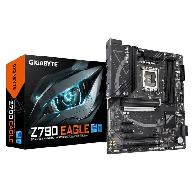 Mainboard|GIGABYTE|Intel Z790|LGA1700|ATX|Memory DDR5|Memory slots 4|3xPCI-Express 3.0 1x|1xPCI-Express 4.0 4x|1xPCI-Express 5.0 16x|3xM.2|1xHDMI|1xDisplayPort|6xUSB 2.0|6xUSB 3.2|1xUSB-C|1xPS/2|1xOptical S/PDIF|1xRJ45|3xAudio port|Z790EAGLE1.0