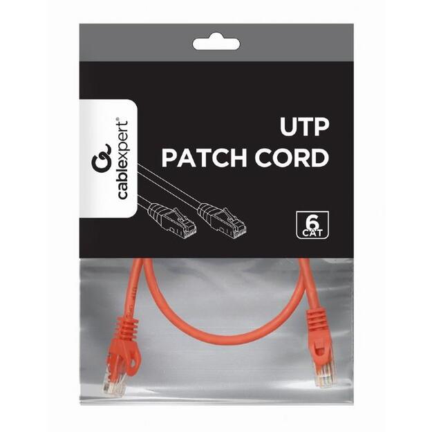 PATCH CABLE CAT6 UTP 0.5M/RED PP6U-0.5M/R GEMBIRD