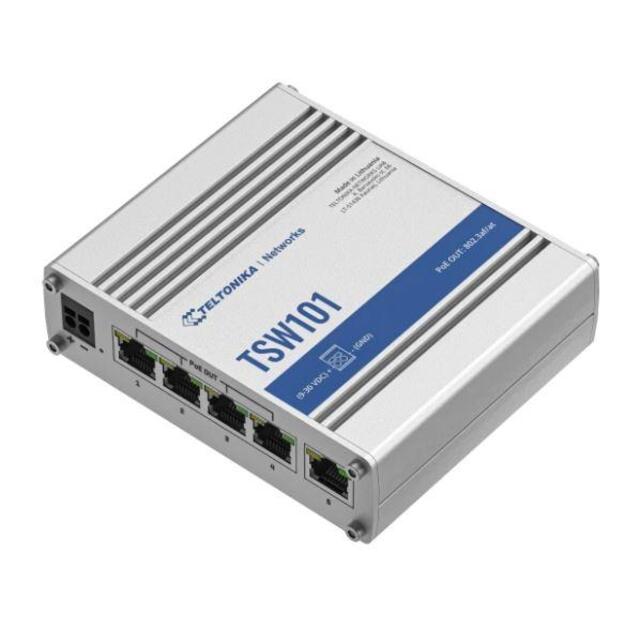 Switch|TELTONIKA|TSW101|5xRJ45|PoE ports 4|60 Watts|TSW101