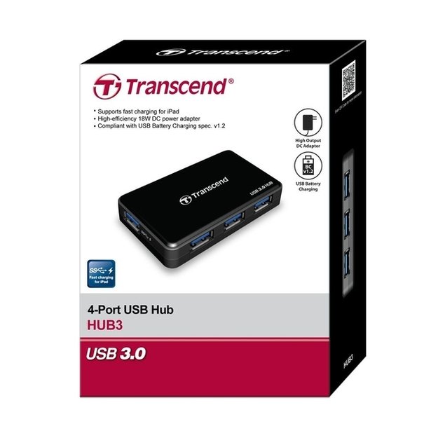 I/O HUB USB3 4PORT/TS-HUB3K TRANSCEND