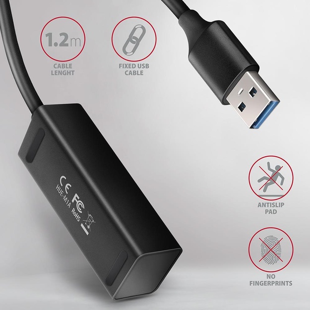 I/O HUB USB3.2 4PORT MINI/1.2M HUE-M1AL AXAGON