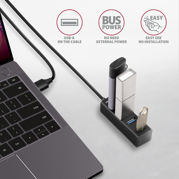 I/O HUB USB3.2 4PORT MINI/1.2M HUE-M1AL AXAGON