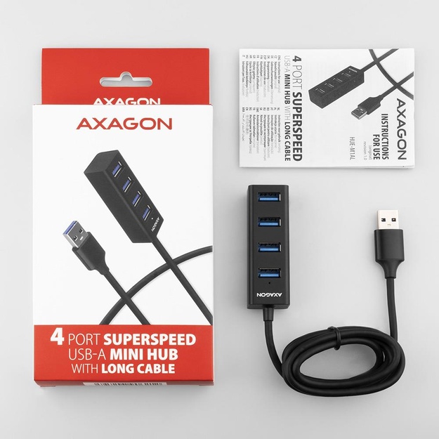 I/O HUB USB3.2 4PORT MINI/1.2M HUE-M1AL AXAGON