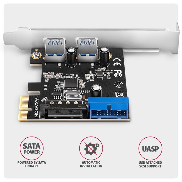 I/O CARD PCIE USB 5GBPS 4PORT/SP&LP PCEU-232RS AXAGON