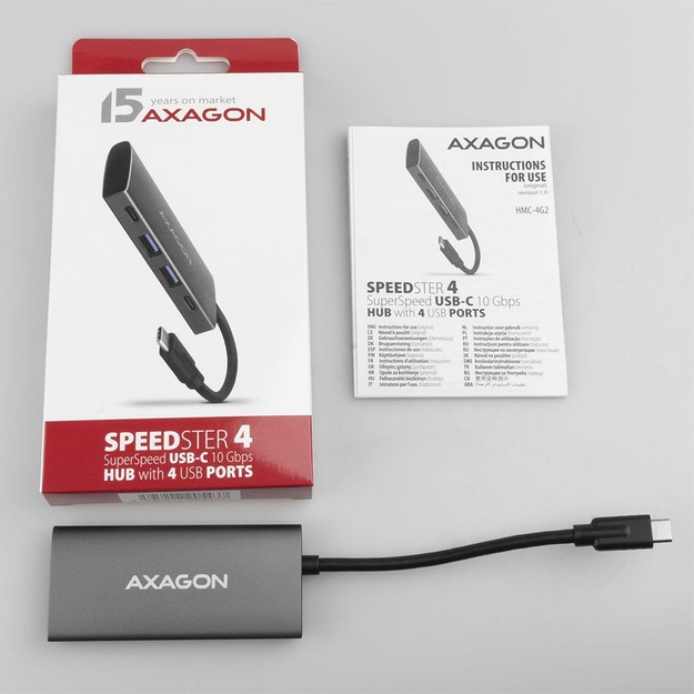 I/O HUB USB3.2 4PORT/0.13M HMC-4G2 AXAGON