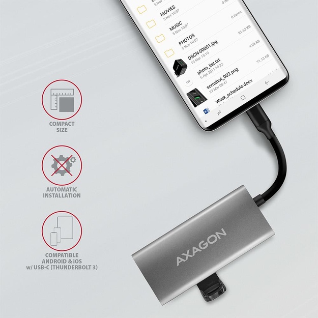 I/O HUB USB3.2 4PORT/0.13M HMC-4G2 AXAGON