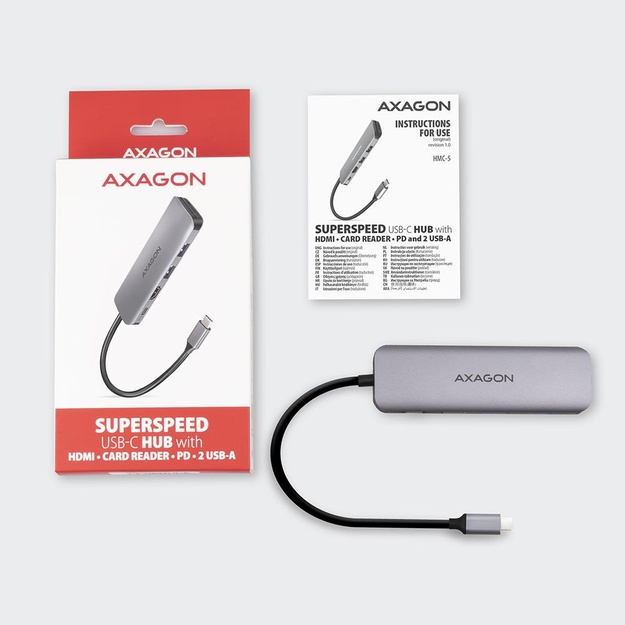 I/O HUB USB3.2 5IN1/0.2M HMC-5 AXAGON