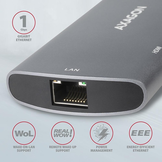 I/O HUB USB-C 6IN1 SATA M.2/0.18M HMC-6M2 AXAGON