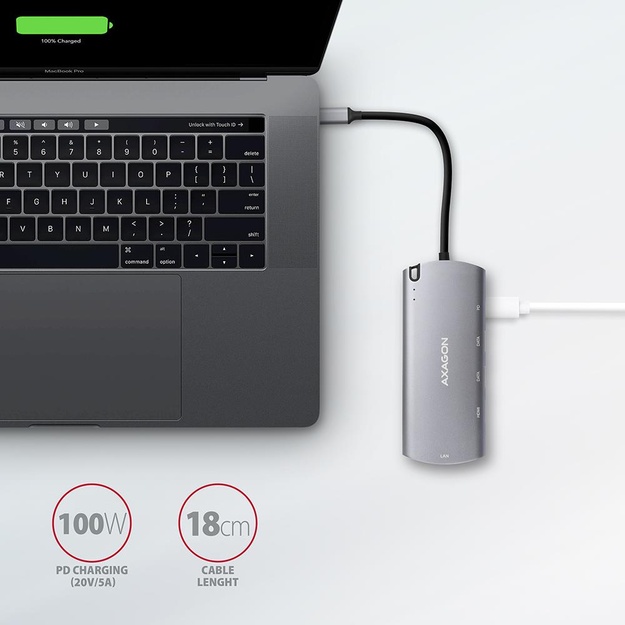 I/O HUB USB-C 6IN1 SATA M.2/0.18M HMC-6M2 AXAGON