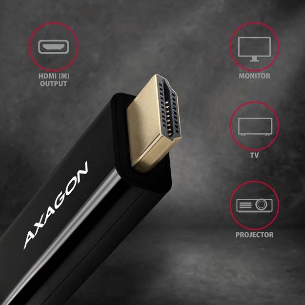 CABLE MINI DP TO HDMI 1.8M/RVDM-HI14C2 AXAGON