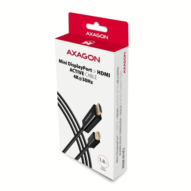 CABLE MINI DP TO HDMI 1.8M/RVDM-HI14C2 AXAGON