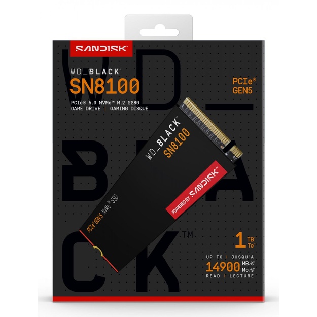SSD PCIE G5 M.2 1TB/BLACK SN8100 WDS100T1X0M WDC