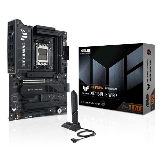 Mainboard|ASUS|AMD X870E|SAM5|ATX|Memory DDR5|Memory slots 4|1xPCI-Express 3.0 1x|1xPCI-Express 4.0 16x|1xPCI-Express 5.0 16x|4xM.2|1xHDMI|4xUSB 2.0|7xUSB 3.2|2xUSB-C|1xRJ45|3xAudio port|TUFGAMX870E-PLUSWIFI7