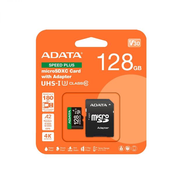 MEMORY MICRO SDXC 128GB UHS-I/UD128GUI3V30A2SP-RA1 ADATA 8