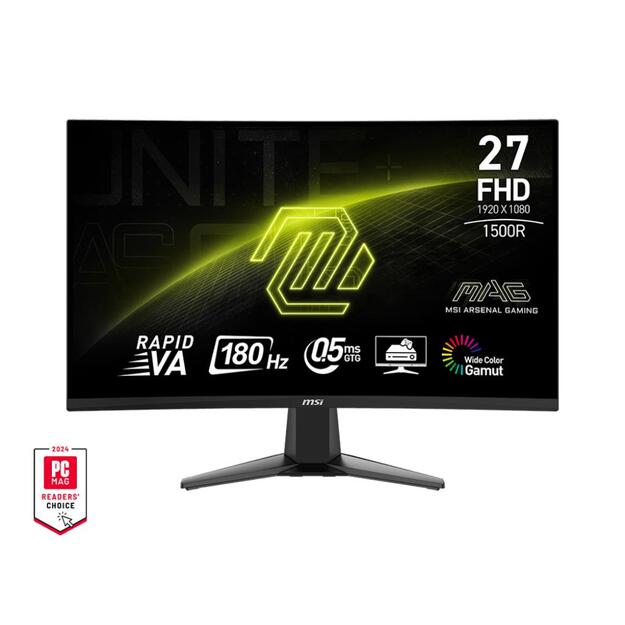 LCD Monitor|MSI|MAG 27C6F|27 |Gaming/Curved|Panel VA|1920x1080|16:9|180Hz|0.5 ms|MAG27C6F