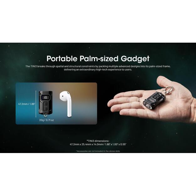 FLASHLIGHT T SERIES 600 LUMENS/TINI3 NITECORE 8