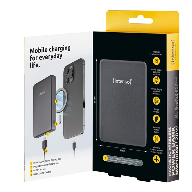 POWER BANK USB 10000MAH MAG/GREY 7344034 INTENSO