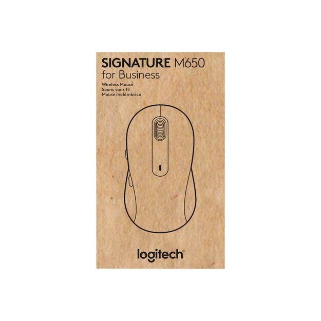 LOGITECH Signature M650 for Business Mouse wireless Bluetooth 2.4 GHz Bolt USB receiver off-white 2