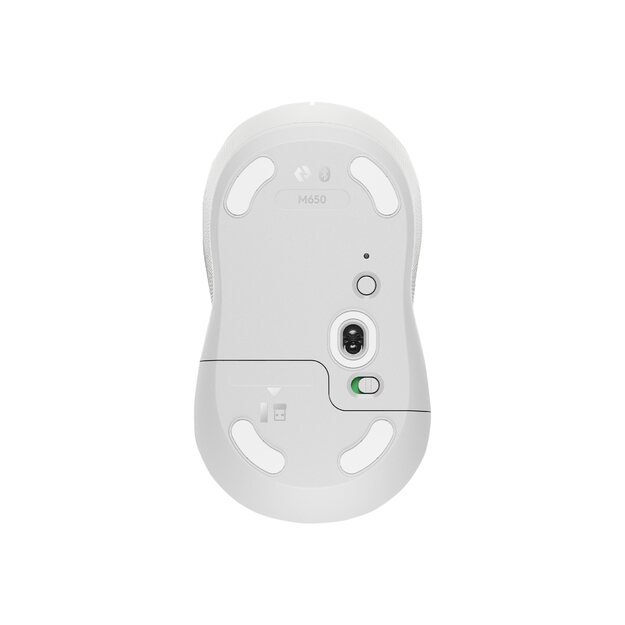 LOGITECH Signature M650 for Business Mouse wireless Bluetooth 2.4 GHz Bolt USB receiver off-white 6