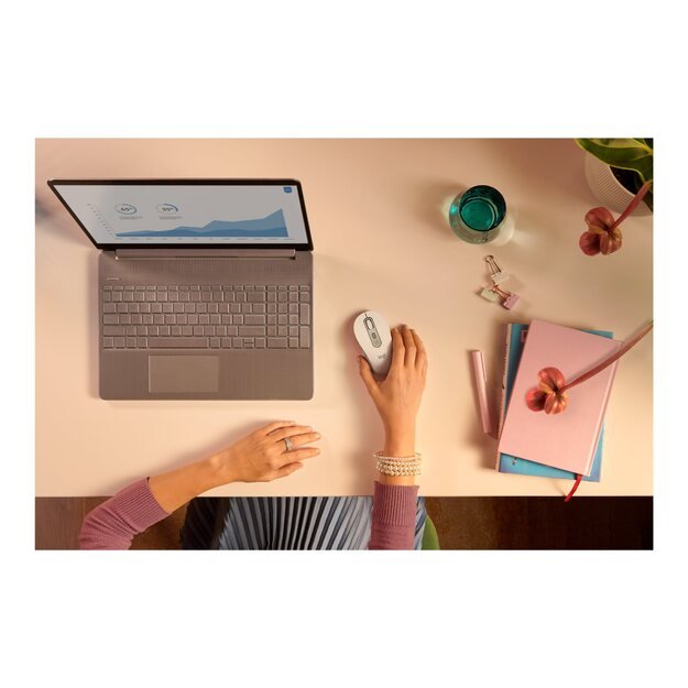 LOGITECH Signature M650 for Business Mouse wireless Bluetooth 2.4 GHz Bolt USB receiver off-white 4