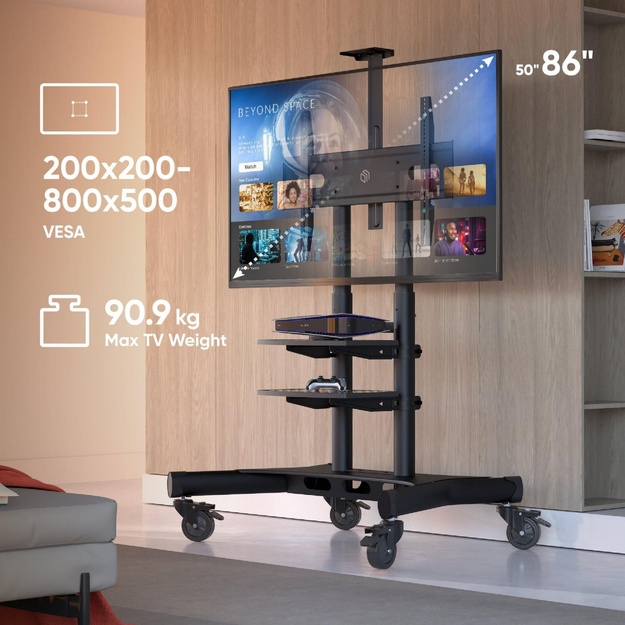 TV SET ACC MOBILE STAND/50-86 /BLACK TS1881-B ONKRON
