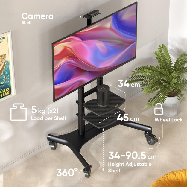 TV SET ACC MOBILE STAND/50-86 /BLACK TS1881-B ONKRON