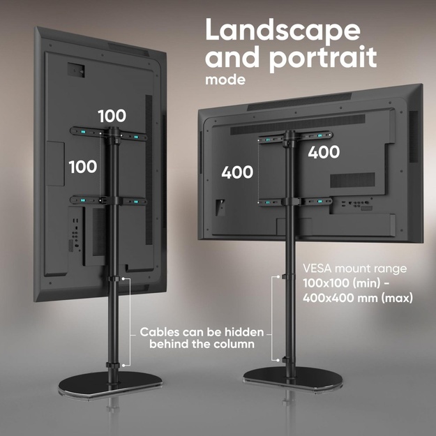 TV SET ACC FLOOR STAND /30-60 /BLACK TS5060-B ONKRON