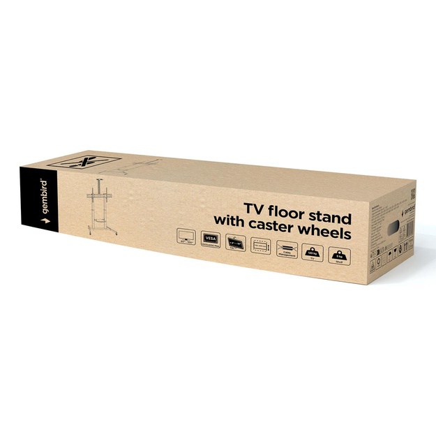 GEMBIRD TV floor stand with caster wheels tilt 60 - 100inch