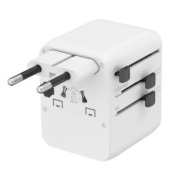 POWER ADAPTER TRAVEL 20W/WHITE TPA-1A2C20-01-W GEMBIRD 3