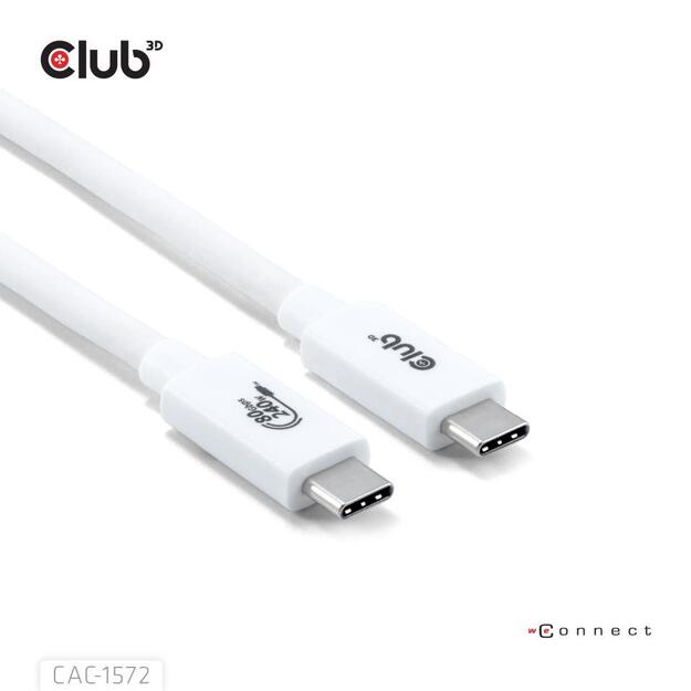 CABLE USB-C TO USB-C 1.2M/WHITE CAC-1572 CLUB3D 1