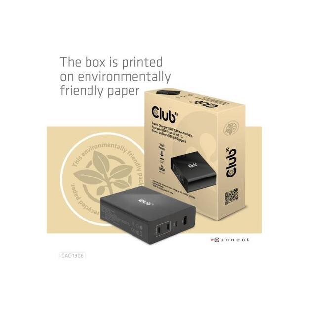 MOBILE TRAVEL CHARGER USB-C/132W GAN CAC-1906 CLUB3D 1