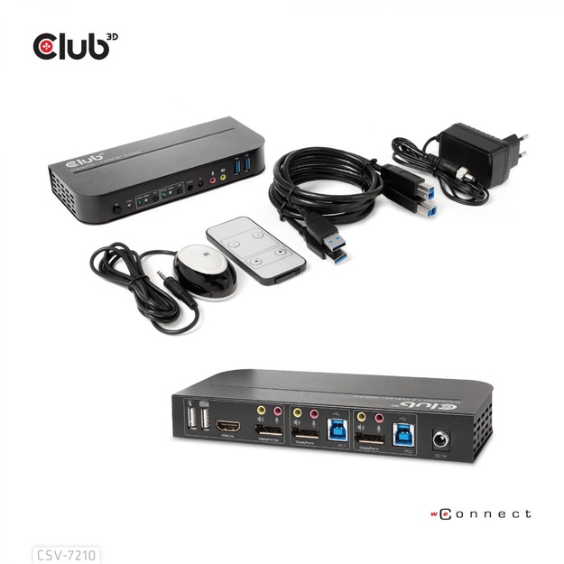 VIDEO SWITCH KVM DP/HDMI/CSV-7210 CLUB3D