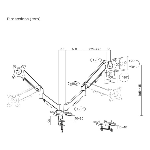 DISPLAY ACC MOUNTING ARM/17-32  MA-DA2U-01 GEMBIRD