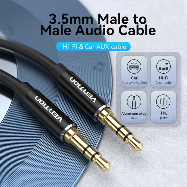 CABLE AUDIO 3.5MM TO 3.5MM/0.5M BAXBD VENTION