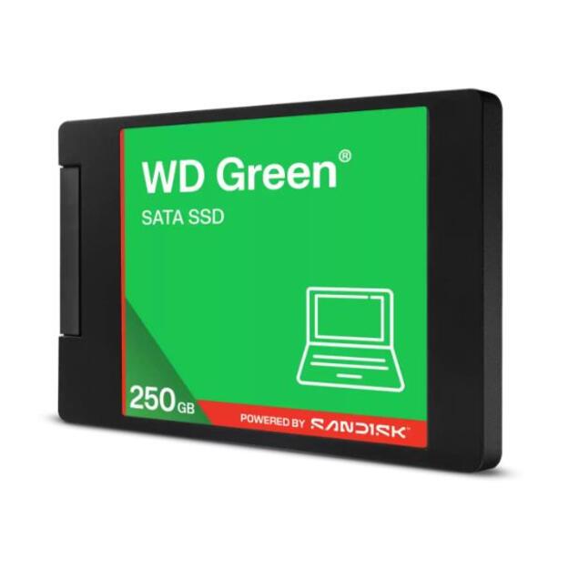 SSD|WESTERN DIGITAL|Green|250GB|3D NAND|Read speed 545 MBytes/sec|2,5 |MTBF 2000000 hours|WDS250G5G0A 1