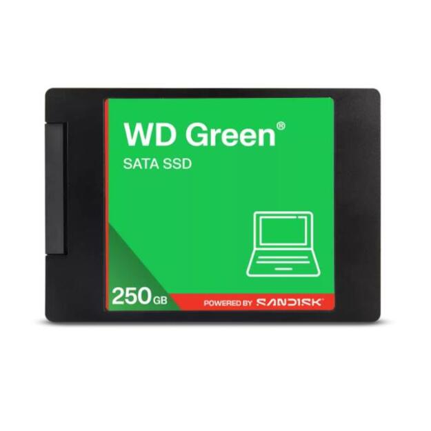 SSD|WESTERN DIGITAL|Green|250GB|3D NAND|Read speed 545 MBytes/sec|2,5 |MTBF 2000000 hours|WDS250G5G0A