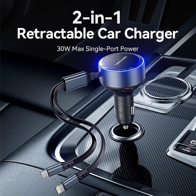 MOBILE CHARGER CAR USB/3P BLACK FFOB0 VENTION