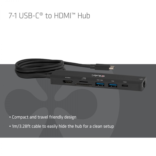 I/O HUB 7IN1 USB-C HDMI/140W CSV-2555 CLUB3D