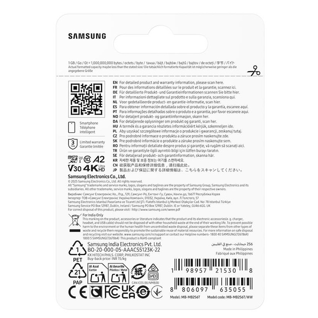 SAMSUNG T7 microSD Memory Card 256GB for Smartphones Tablets and Handheld Consoles up to 170MB/s Read