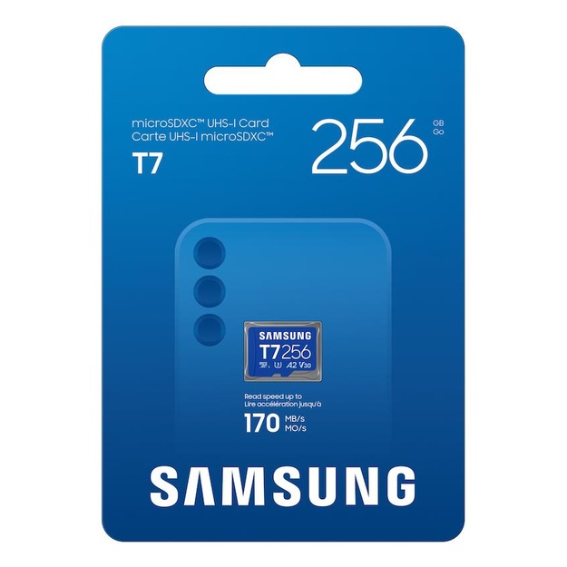 SAMSUNG T7 microSD Memory Card 256GB for Smartphones Tablets and Handheld Consoles up to 170MB/s Read