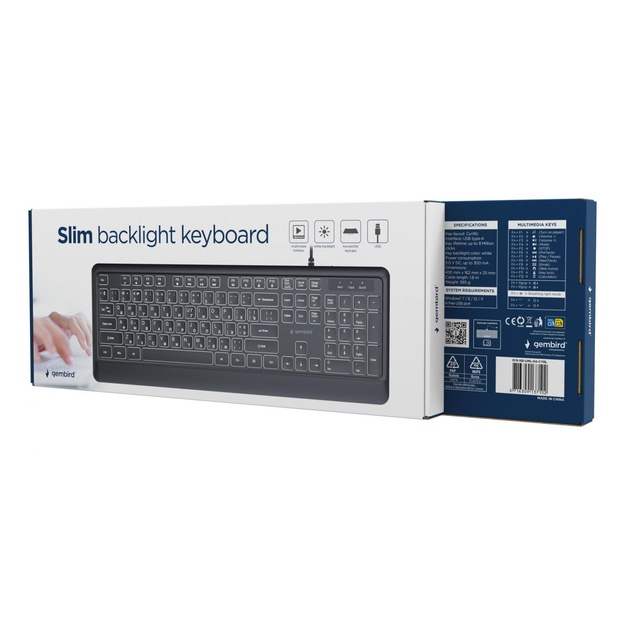 KEYBOARD MULTIMEDIA USB CYRILL/BLACK KB-UML-04-CYRL GEMBIRD