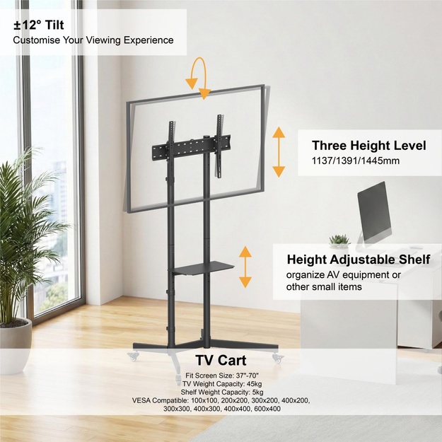 TV SET ACC FLOOR STAND 37-70 /TVS-70T-01 GEMBIRD