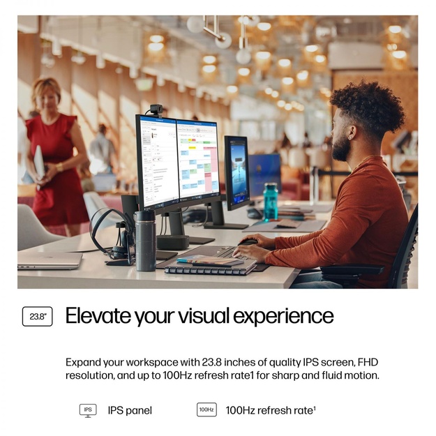 LCD Monitor|HP|23.8  |1920 x 1080 pixels|Full HD|Native aspect ratio 16:9|LCD|Flat|B0BU9UT