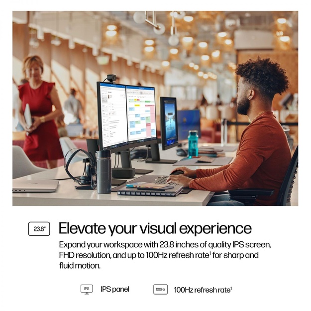 LCD Monitor|HP|23.8  |1920 x 1080 pixels|Full HD|Native aspect ratio 16:9|LCD|Flat|B0BU9UT