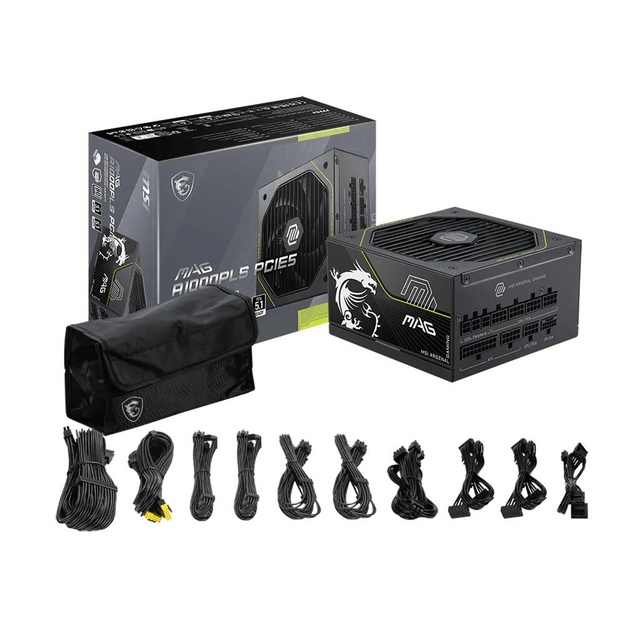 Power Supply|MSI|MAG A1000PLS PCIE5|ATX|PC|100 - 240 V|1000 W|MAGA1000PLSPCIE5