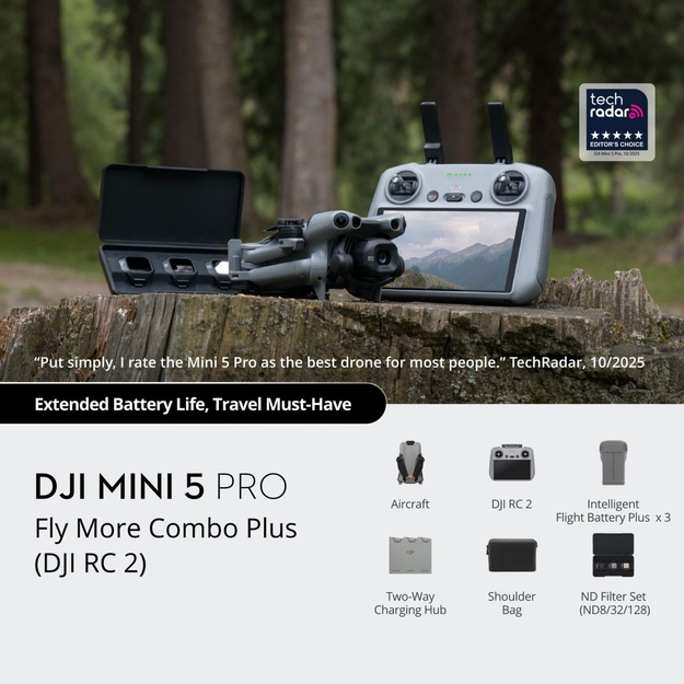 Drone|DJI|Mini 5 Pro Fly More Combo Plus (DJI RC 2)|CP.MA.00001024